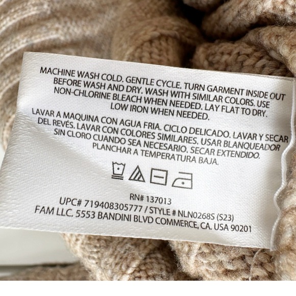 Banana Republic Cable Knit Sweater Tan Heathered Color Size Medium Warm Cozy - Picture 6 of 7